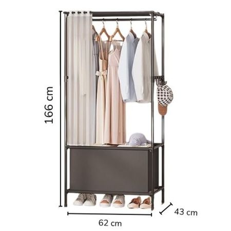 Perchero Colgador de Ropa Estante Organizador NEGRO