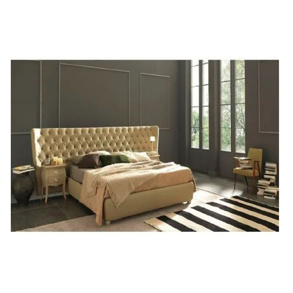 DM DORMITORIO BOX + CABECERA QUEEN LORY CREMA