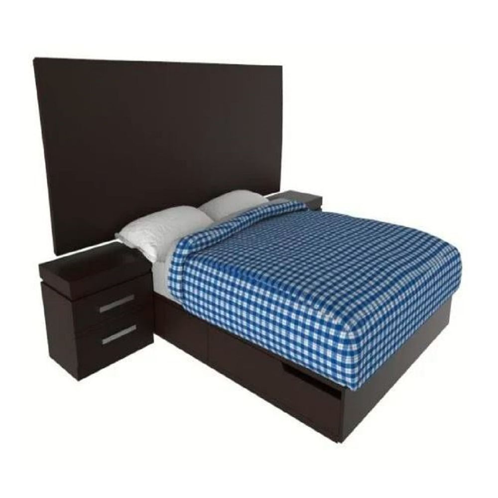 DM DORMITORIO QUEEN ELDA + COLCHON PARAISO + 2 VELADORES