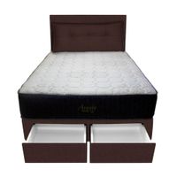 Dormitorio Pocket Vip + 2 Caj. 2 Plz + Cabecera + Cojin - Chocolate