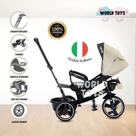 Triciclo Guiador Modelo Italiano Eyob Kids BELLISSIMO Beige
