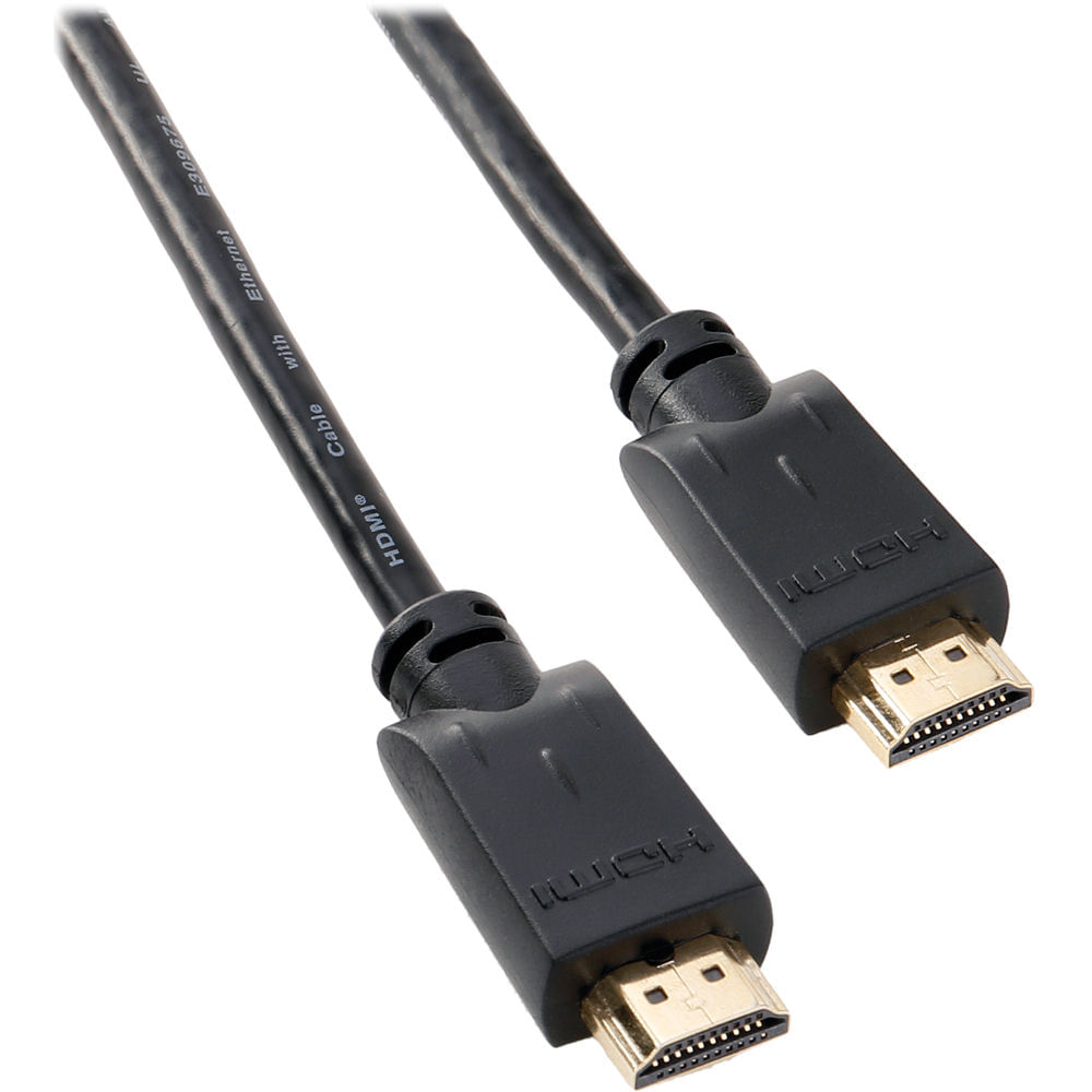 Cable HDMI de Alta Velocidad Pearstone de 10' con Ethernet (Negro) - Conectores Baquelita, Soporta 3