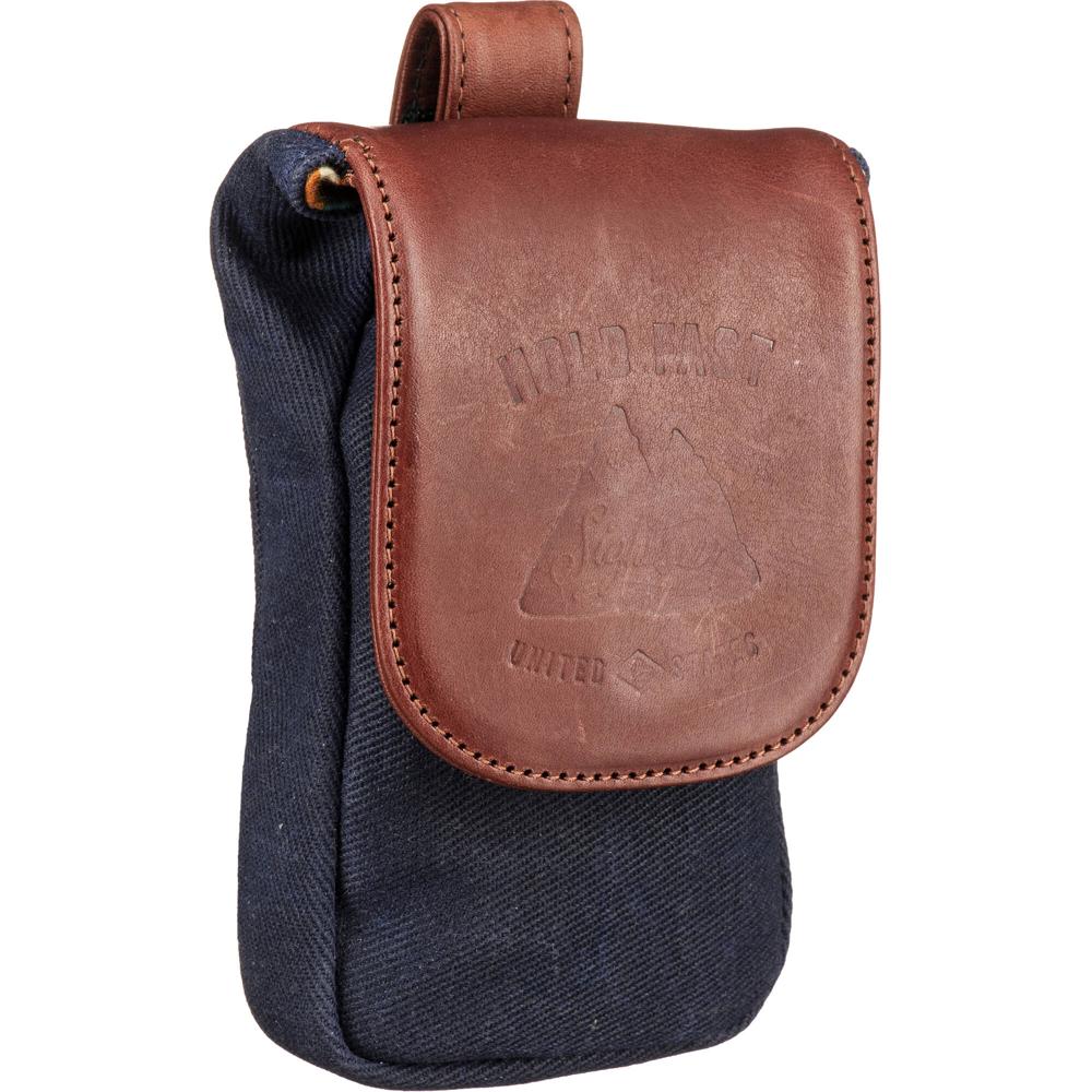 Funda para Celular HoldFast Gear Sightseer Grande (Navy) - Lona encerada y cuero de bisonte american