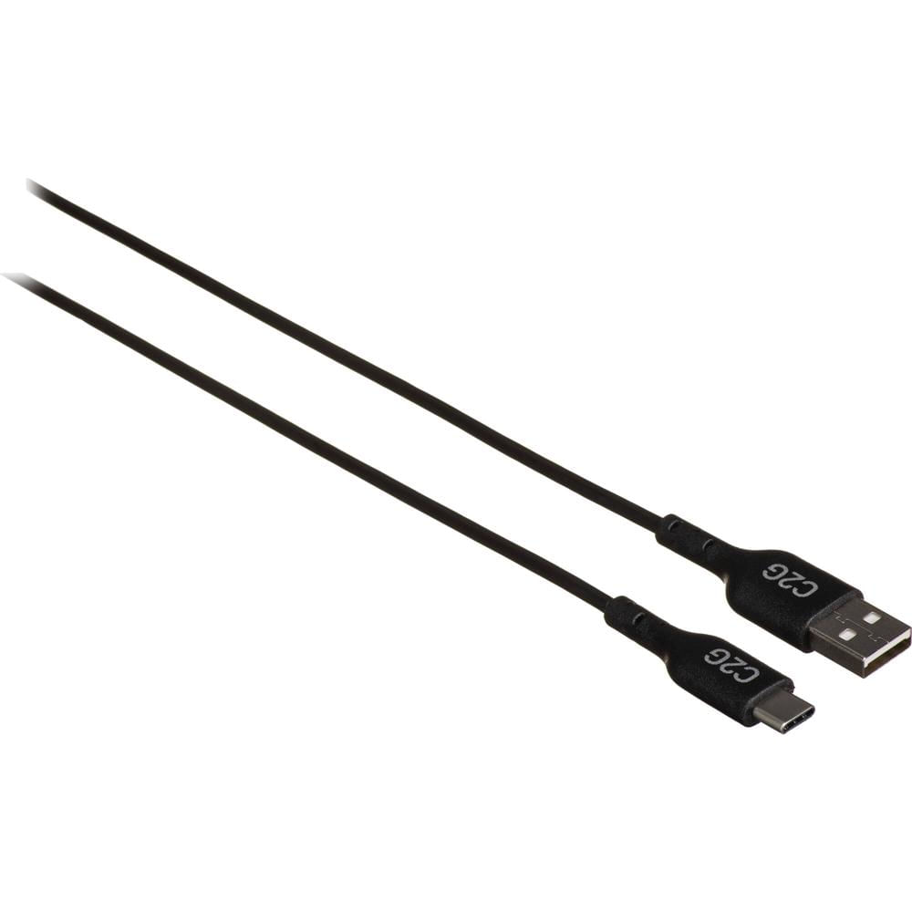 C2G Cable USB 2.0 Tipo A a Tipo C Macho (1.5', Negro) - Conectores Macho USB Tipo A y Tipo C, Estánd