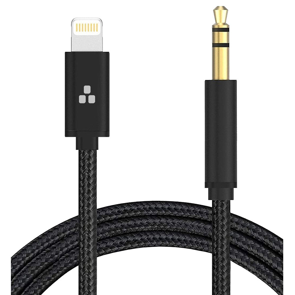 Cable Aux de 3.5mm a Lightning Thore (1.2m, Negro) - Certificado Apple MFi, Diseñado para Durabilida