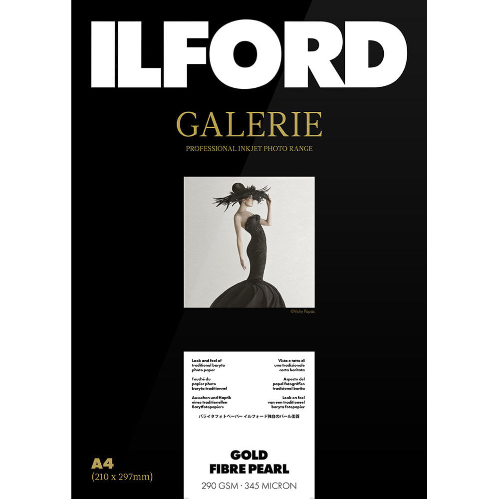 Ilford Galerie Gold Fibre Pearl 13 x 19"" - 25 Hojas, Superficie Baryta Tradicional, Amplia Gama de C