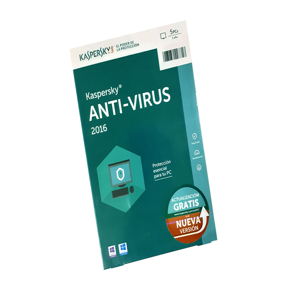 ANTIVIRUS KASPERSKY PARA 5 DISPOSITIVOS, LICENCIA 1 AÑO - P/N: 083832305710