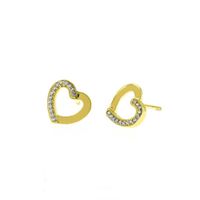 Aretes Corazon CZ Oro 18K