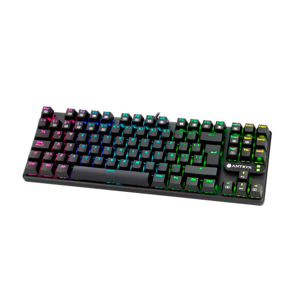 TECLADO MECANICO GAMING ANTRYX CHROME STORM MK830, TKL SWITCH RED - P/N: AMK-CS830KRE-SP