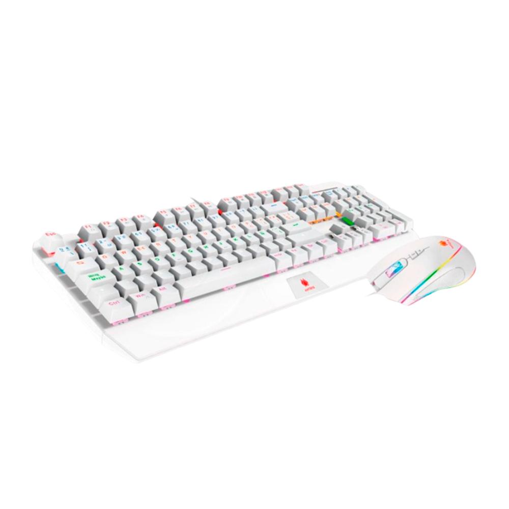 KIT TECLADO + MOUSE GAMING ANTRYX GC-5100 BLANCO RGB SWITH PURPLE 1000DPI P/N: AGC-5100WPU-SP