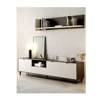 Mesa de TV Contemporánea Aquiles 65"" color Marrón/Blanco 3 puertas 1 cajón TU MESITA