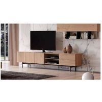 Mesa de TV Contemporánea Aragon 65"" color Duna 3 puertas 2 cajones TU MESITA 180 cm