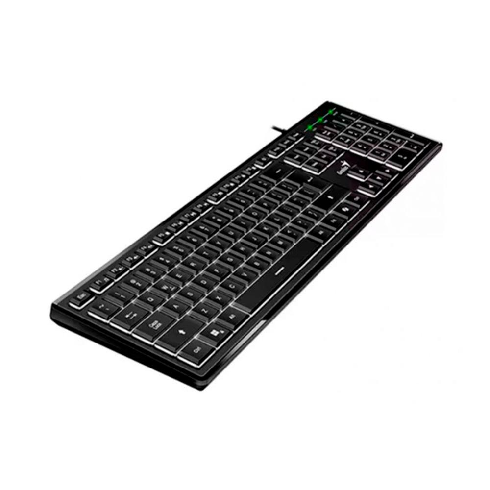 TECLADO GENIUS SLIMSTAR 820 RETROILUMINADO AI COPILOT USB SP, COLOR NEGRO P/N: 31310055401