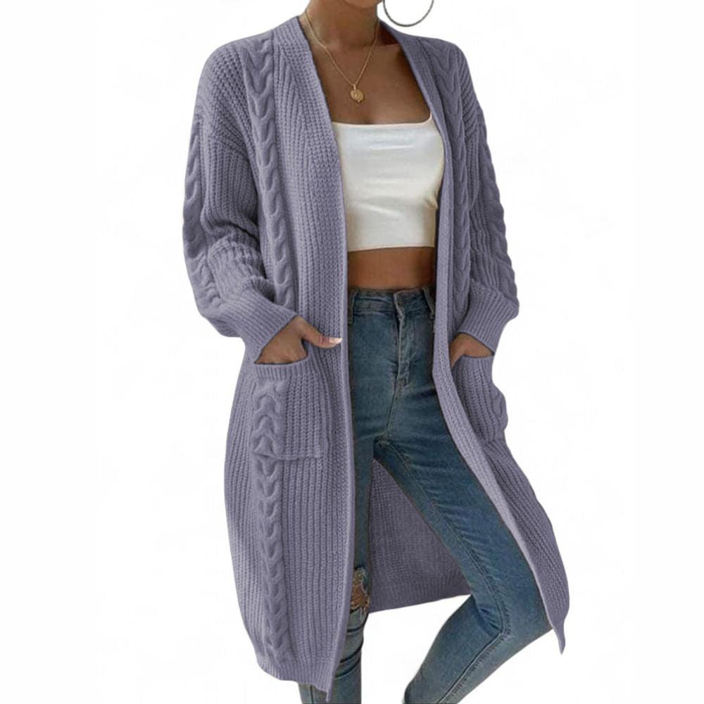 Chompa Mujer Hilo Invierno Abierto 359G- 30 Color Lila