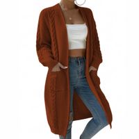 Chompa Mujer Hilo Invierno Abierto 359G- 30 Color Marron