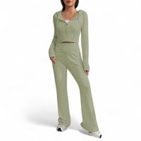 Conjunto Mujer Hilo Pantalon Campana 359G-60 Color Verde