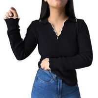 Sueter Mujer Hilo Mlarga Ondulado 359G-21 Color Negro