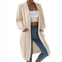 Chompa Mujer Hilo Invierno Abierto 359G- 30 Color Perla