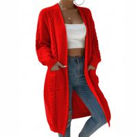 Chompa Mujer Hilo Invierno Abierto 359G- 30 Color Rojo