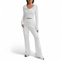 Conjunto Mujer Hilo Pantalon Campana 359G-60 Color Blanco