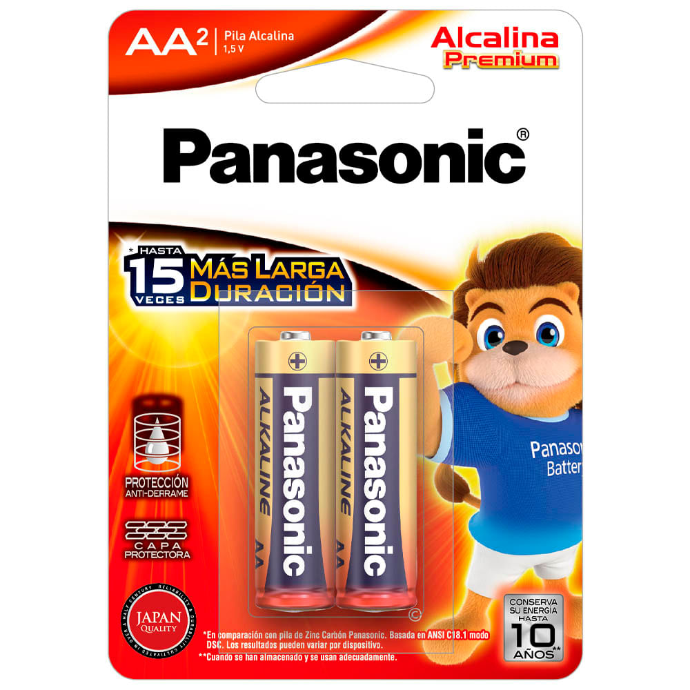 Pila AA x2 alcalina PANASONIC blister 2un