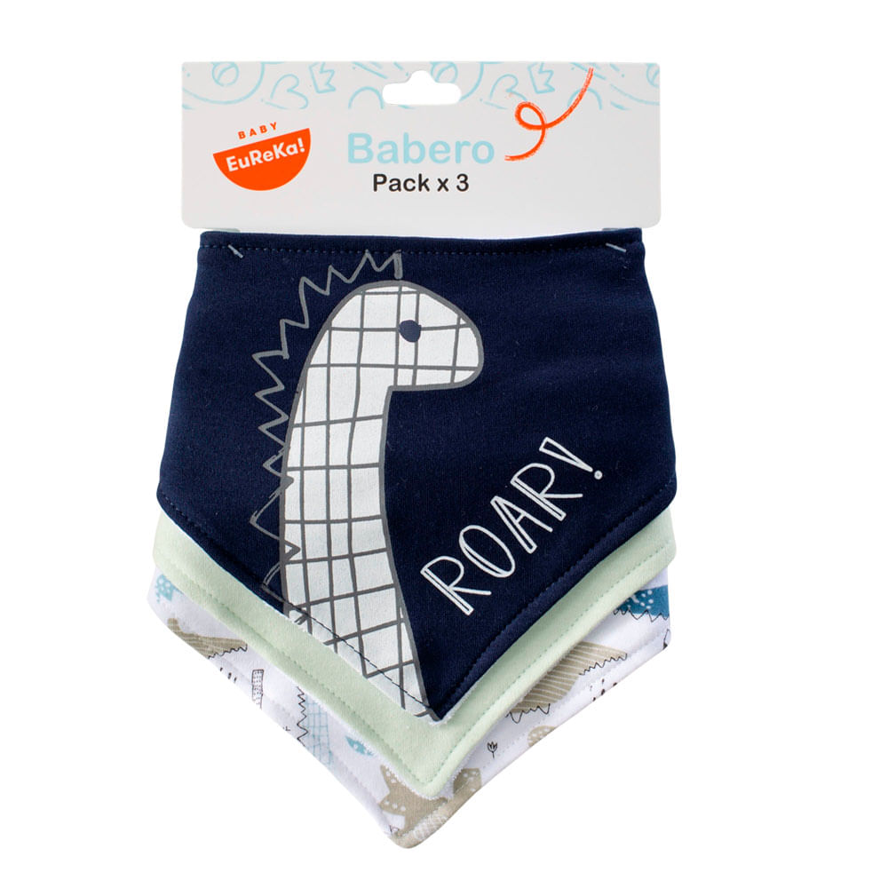 Babero Bandana X3 Dinosaurios BABY EUREKA