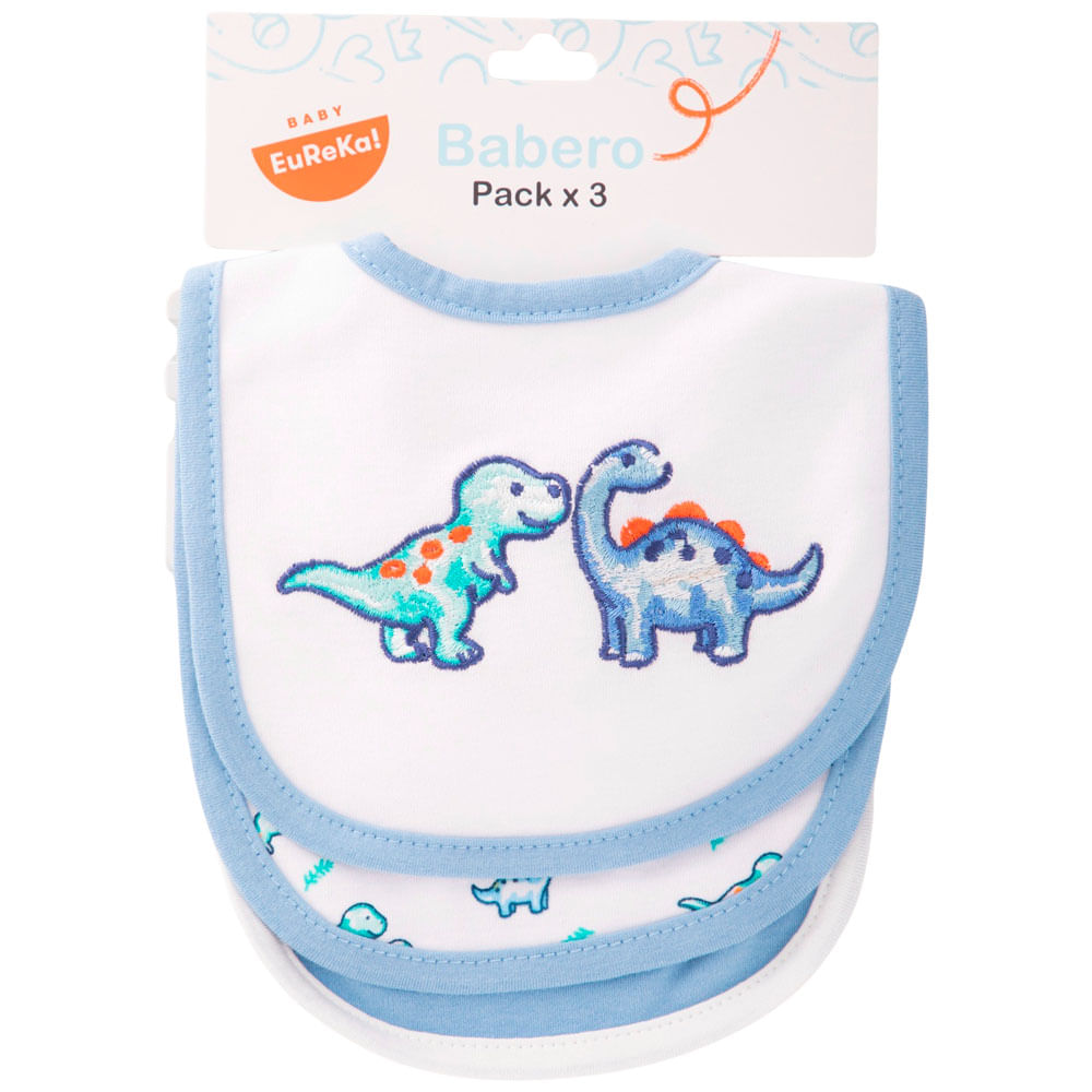 Babero Jersey X3 Dinosaurios BABY EUREKA