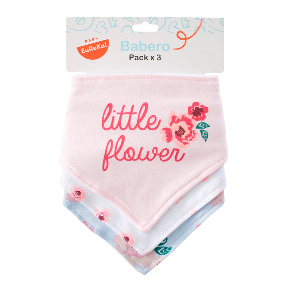 Babero Bandana X3 Flores BABY EUREKA