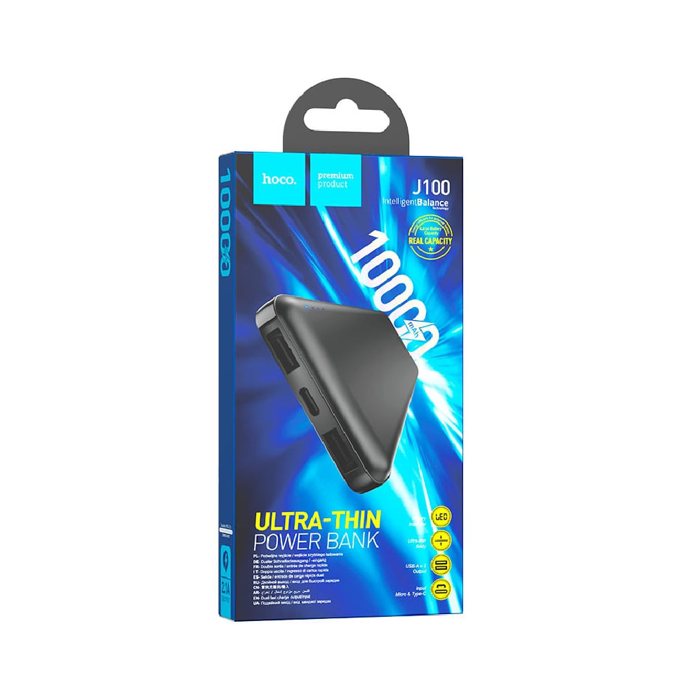 Cargador Portátil HOCO de 10 000mAh con Indicador LED J100