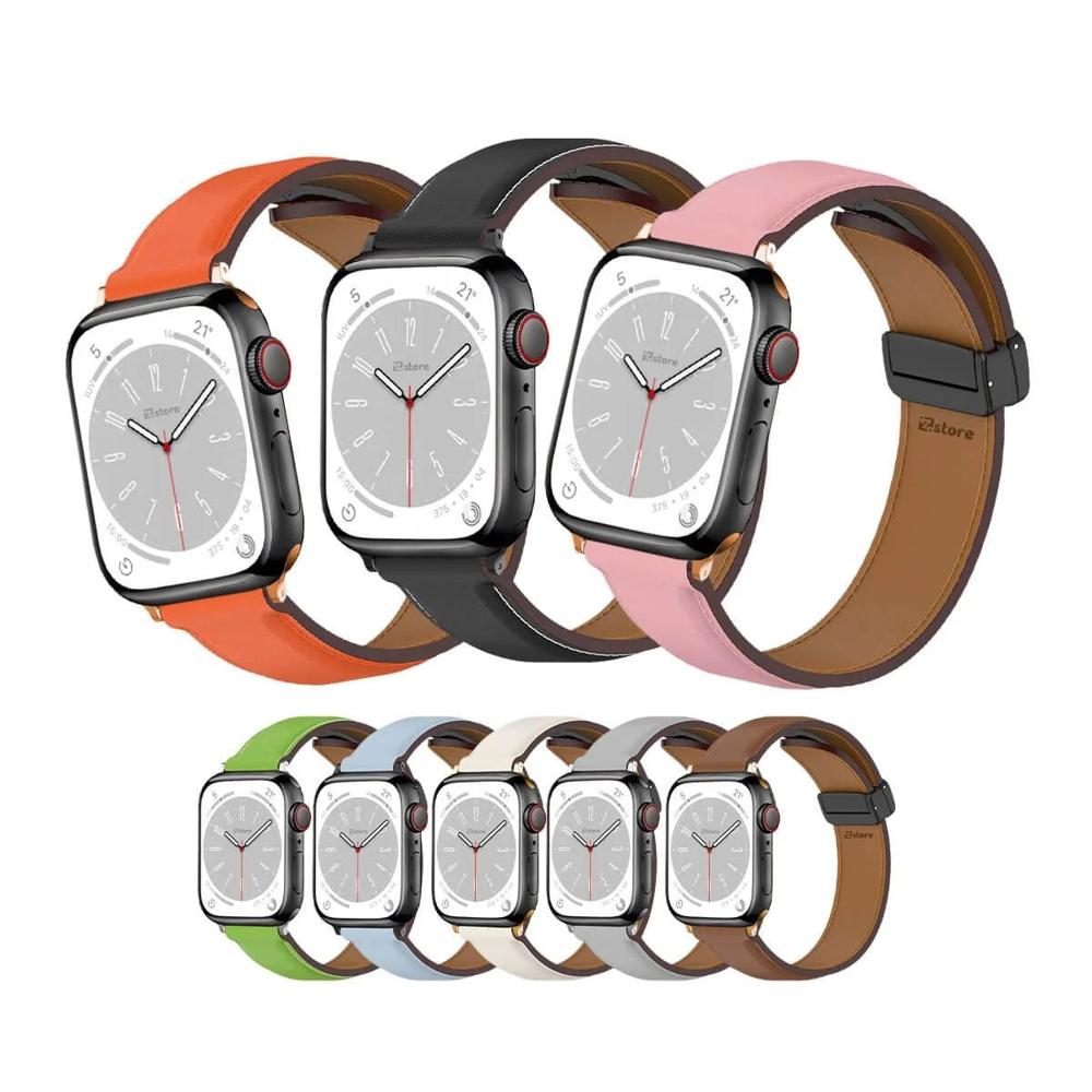 Correa de Cuero LUXURY para Applewatch 42-44-45-49mm Marron claro