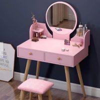 TOCADOR CON ESPEJO ANTU NACION MUEBLES COLOR ROSADO