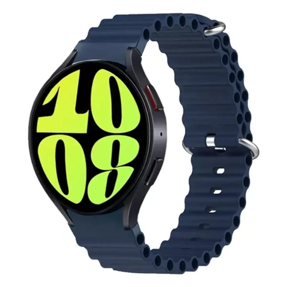 Correa silicona corrugada para samsung watch 4-5-5 pro-6 azul