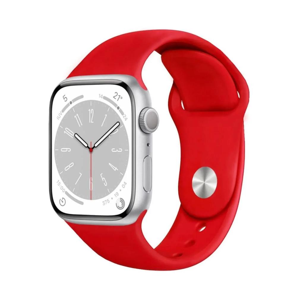 Correa de silicona para apple watch 42-44-45-49 mm rojo cereza