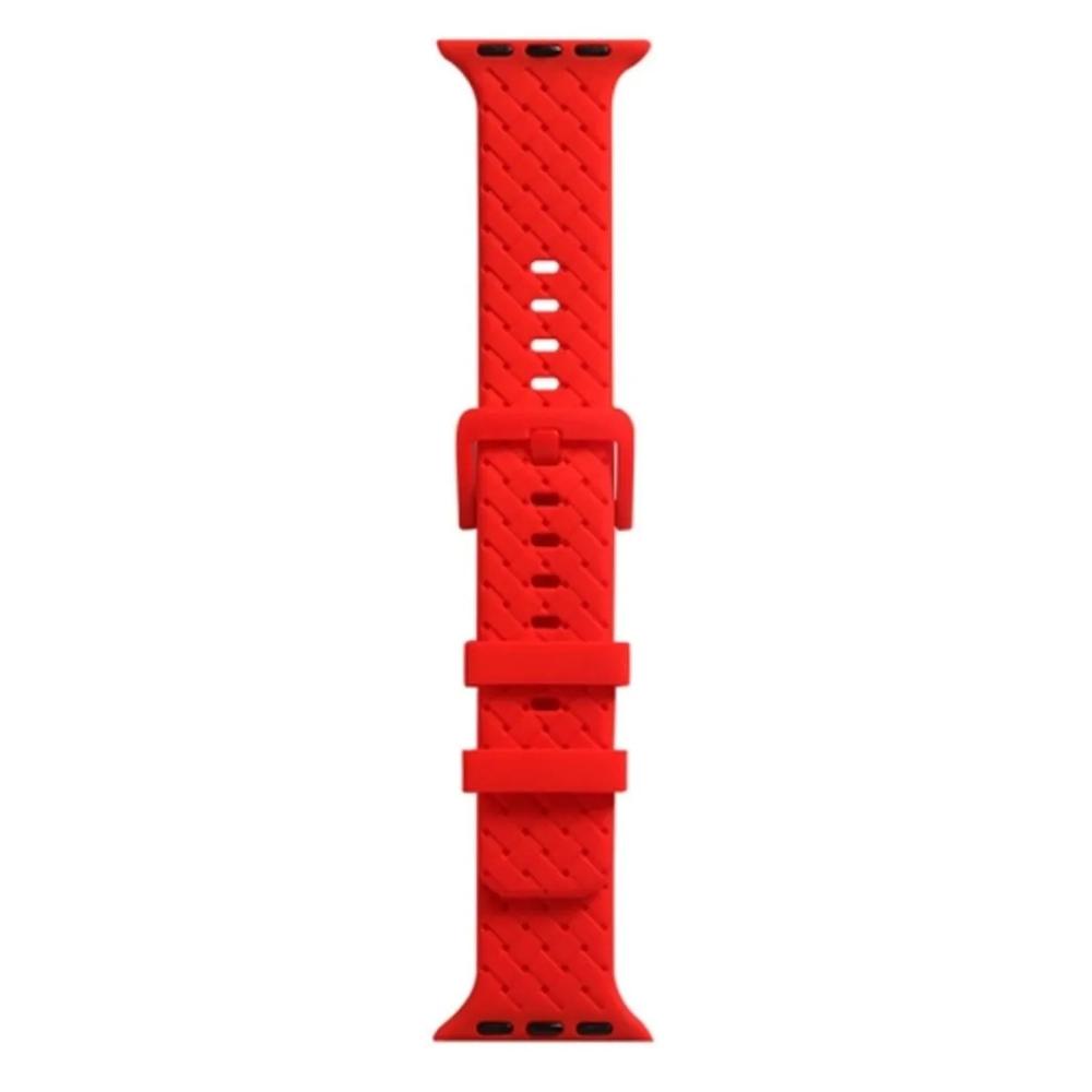 Correa silicona labrada para watch 38-40-41-42 mm serie 10 rojo