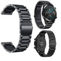 Correa de eslabones acero inox para smartwatch 22mm negro