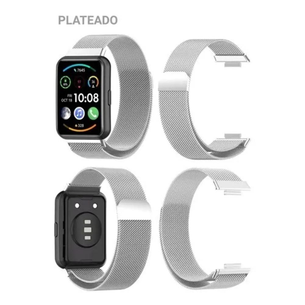 Correa metalica para huawei watch fit 2 plateado