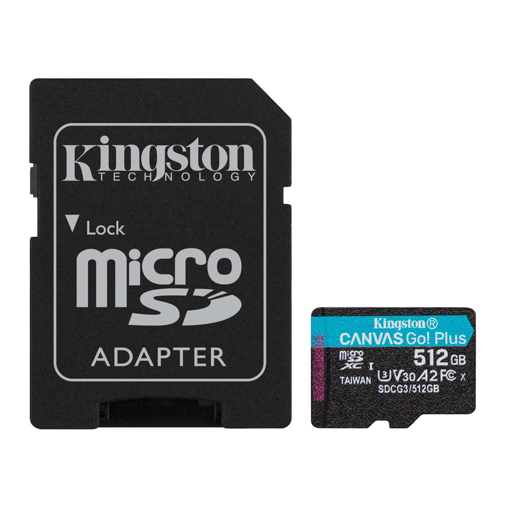 MEMORIA MICRO SD KINGSTON CANVAS GO!"" PLUS 512GB CLASE10 UHS-I 170MB/S P/N: SDCG3/512GB