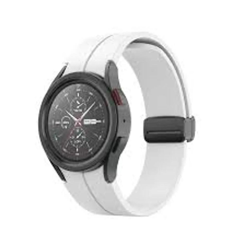 Correa silicona imantada para samsung watch 5 pro (20mm) blanco