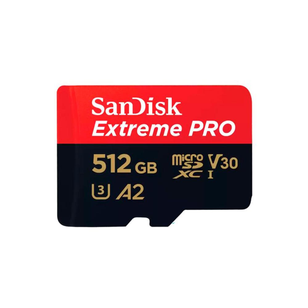 MEMORIA MICRO SD SANDISK EXTREME PRO 512GB 140MB/S, CLASS10, COLOR ROJO P/N: SDSQXCD-512G-GN6MA