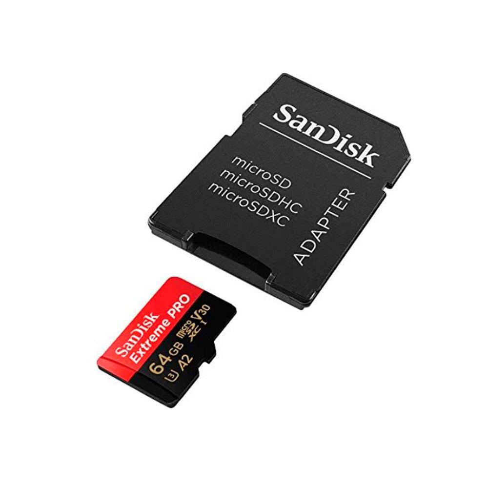 MEMORIA MICROSD SANDISK EXTREME PRO 64GB, A2 CLASS10, MICROSDXC UHS-I P/N: SDSQXCU-064G-GN6MA