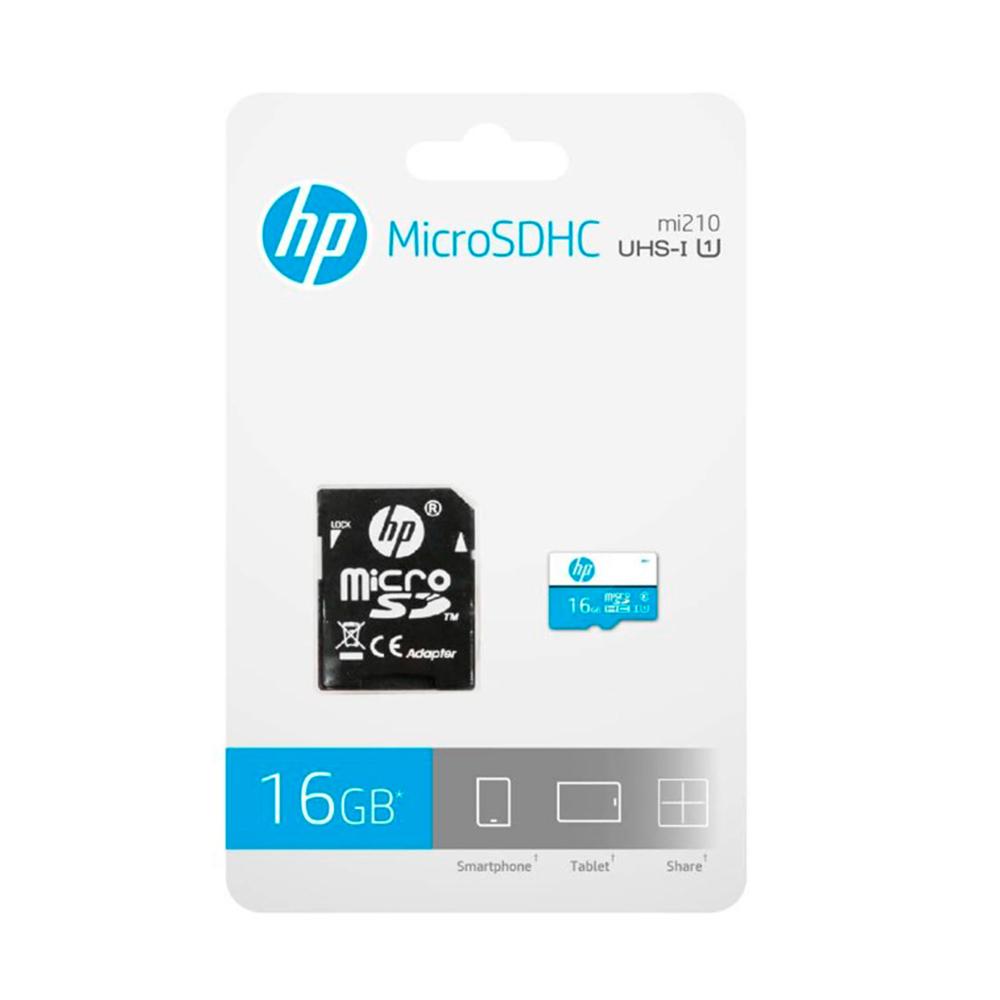 MEMORIA MICRO SDHC HP 16GB, UHS-I SPEED CLASS 1 (U1)+ ADAPTADOR SD P/N: HFUD016-1U1BA