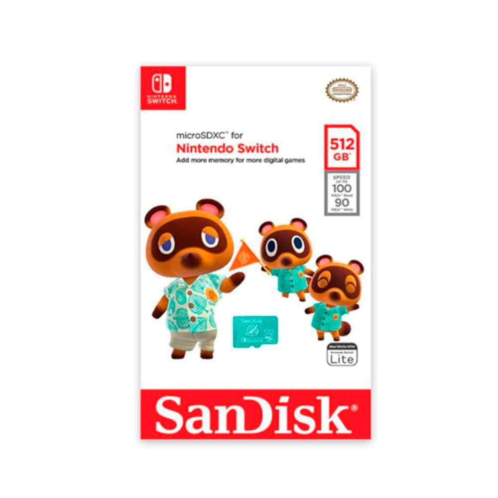 MEMORIA MICROSDXC SANDISK 512GB UHS-I U3, CLASS10 100MB/S, ESCRITURA 90MB/S P/N: SDSQXAO-512G-GNCZN