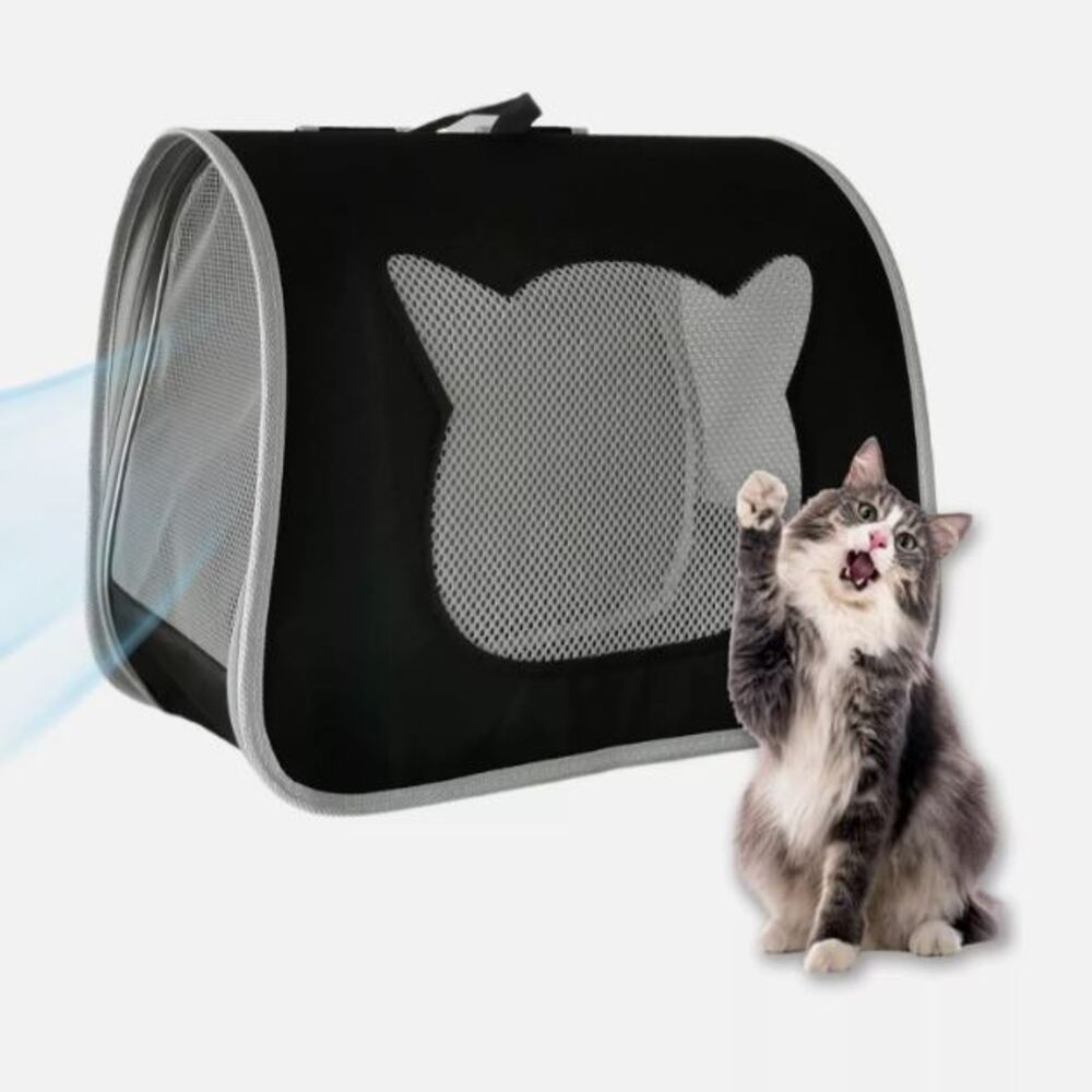 Mochila porta gatos pequeños  -  Negro