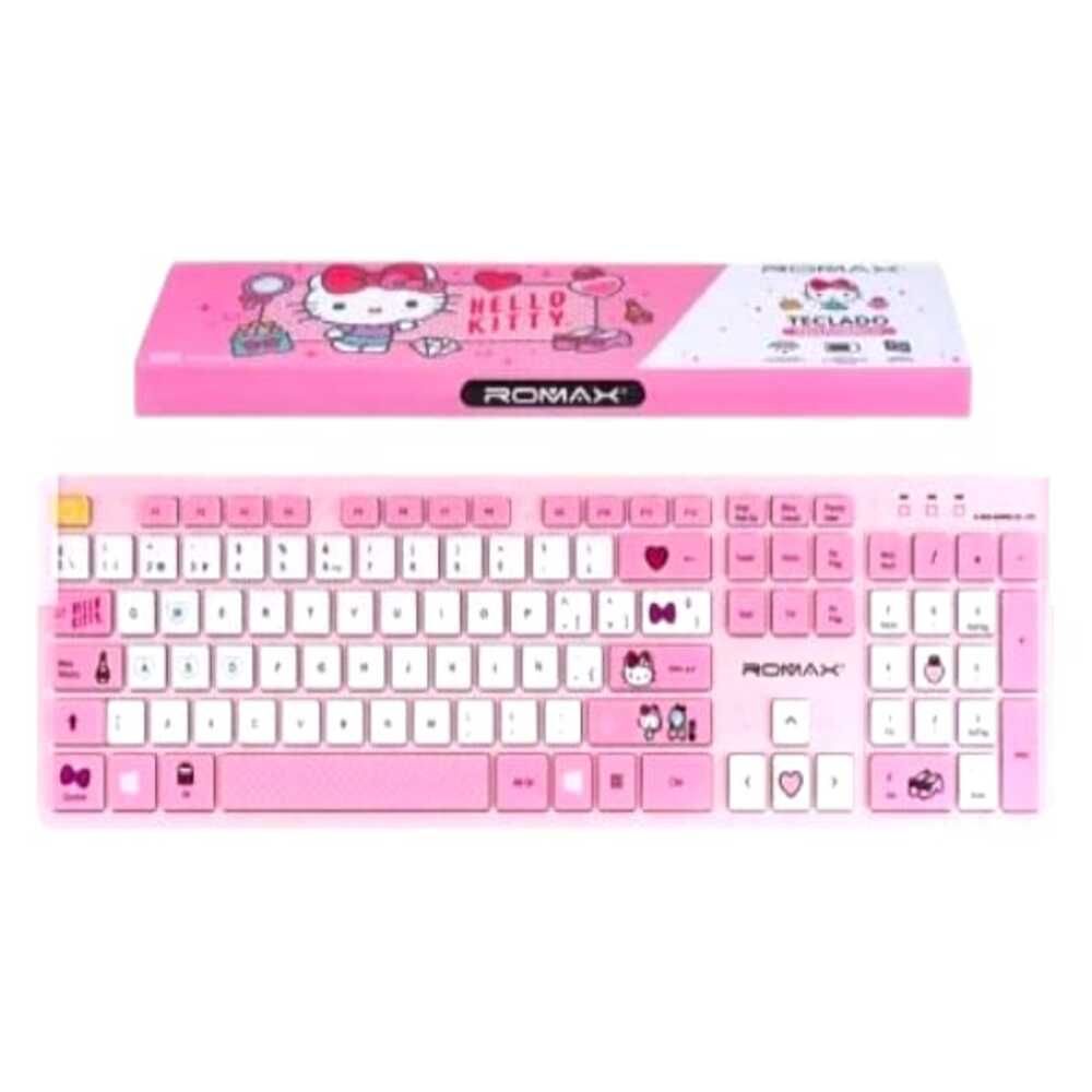 Teclado Inalambrico Rosado - Romax