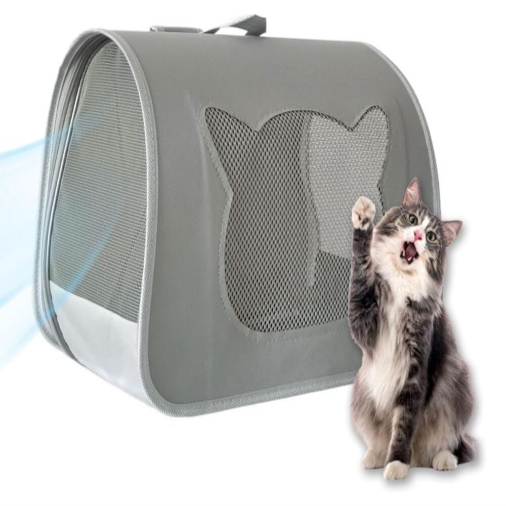 Mochila porta gatos pequeños  -  Gris