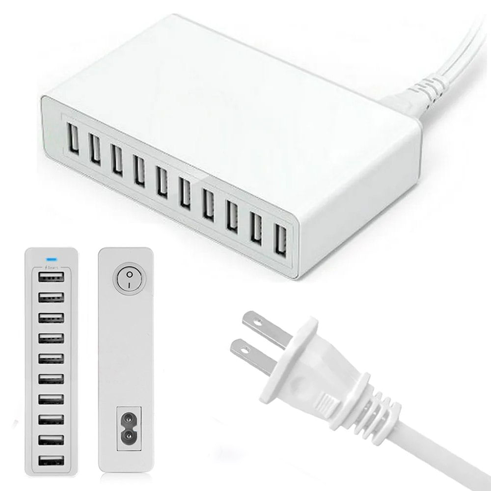 Cargador 10 Puertos Usb 60w Carga Rápida Xbx09l Usb 2.4A