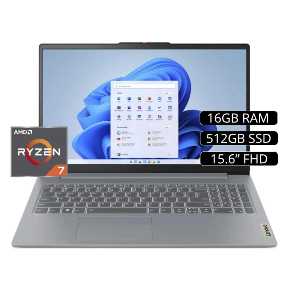 Laptop Lenovo Ideapad Slim3 R7 5825U 16gb 512gb 15.6 FHD Gris