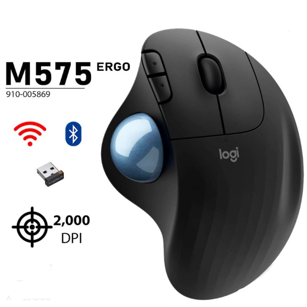 Mouse Logitech Ergo M575s Inalámbrico