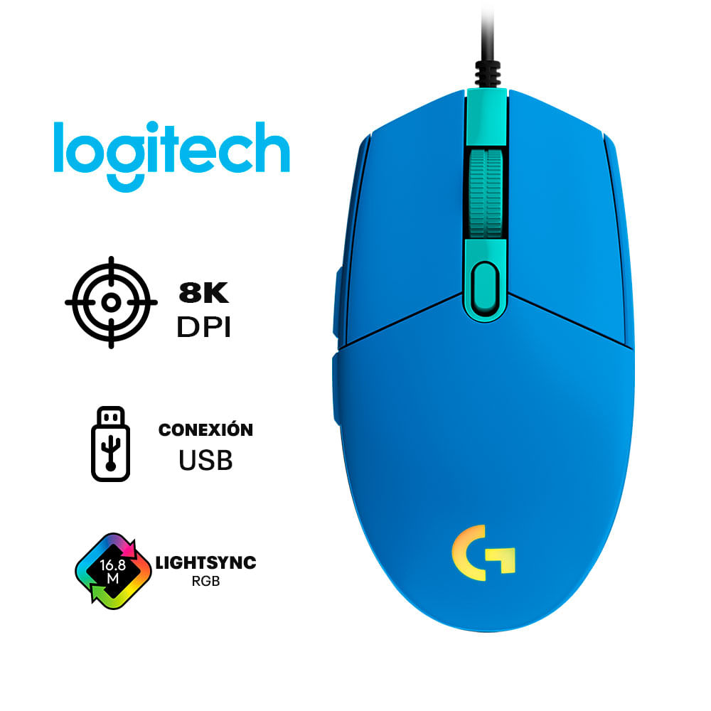 Mouse Logitech G203 Lightsync -Azul
