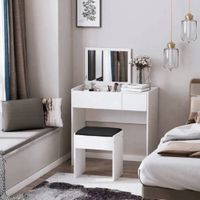 TOCADOR MARTINA CON ESPEJO FUNCIONAL NACION MUEBLES COLOR BLANCO